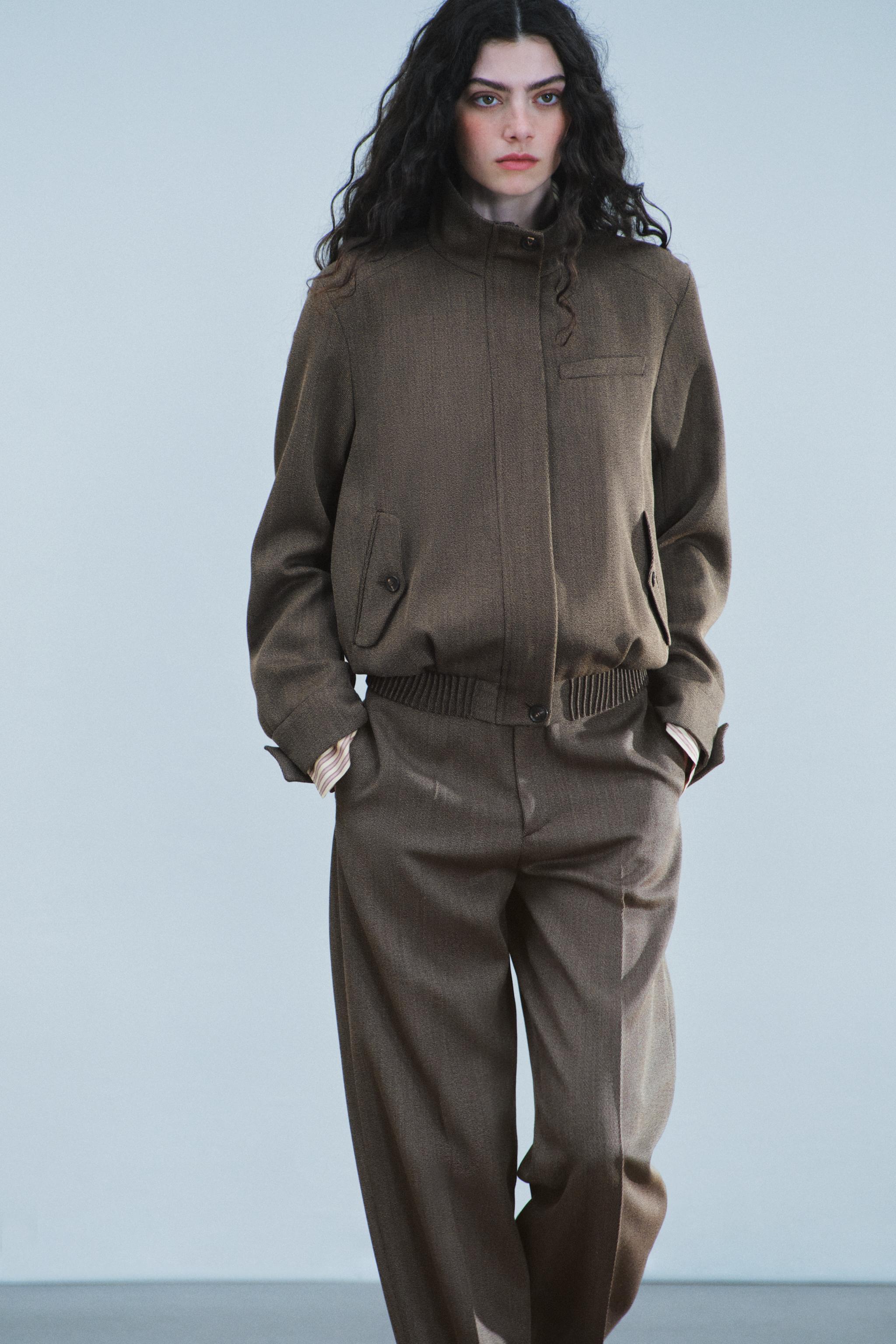 WOOL-BLEND ZW COLLECTION BALLOON PANTS